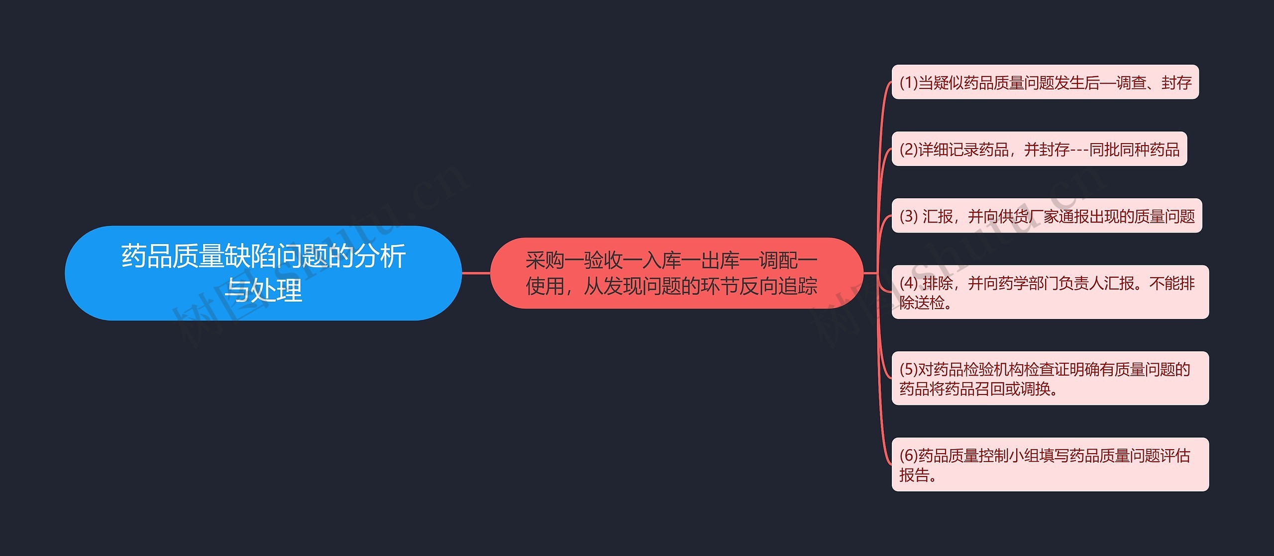 药品质量缺陷问题的分析与处理思维导图