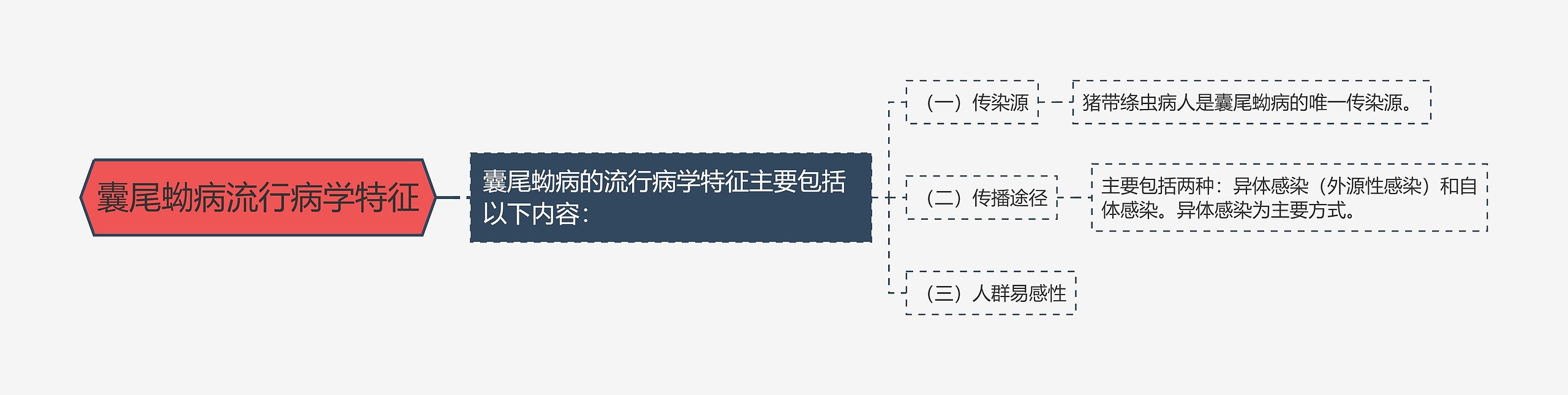 囊尾蚴病流行病学特征思维导图