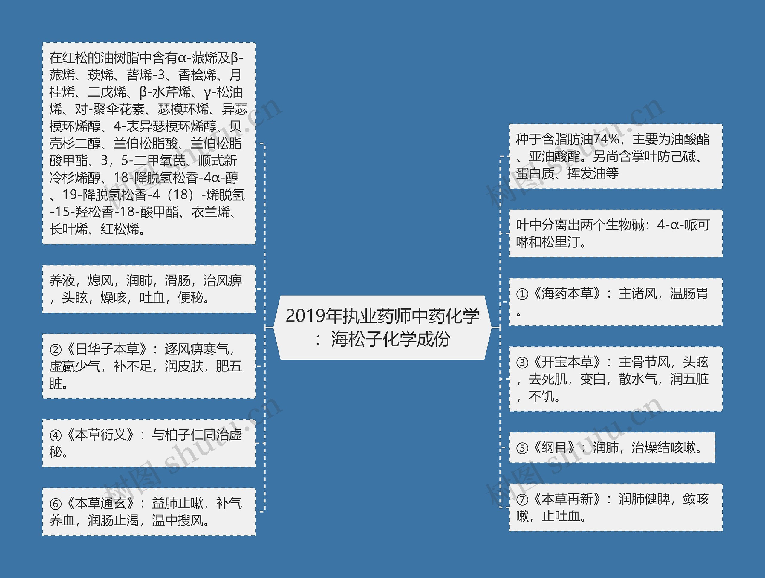 2019年执业药师中药化学：海松子化学成份思维导图