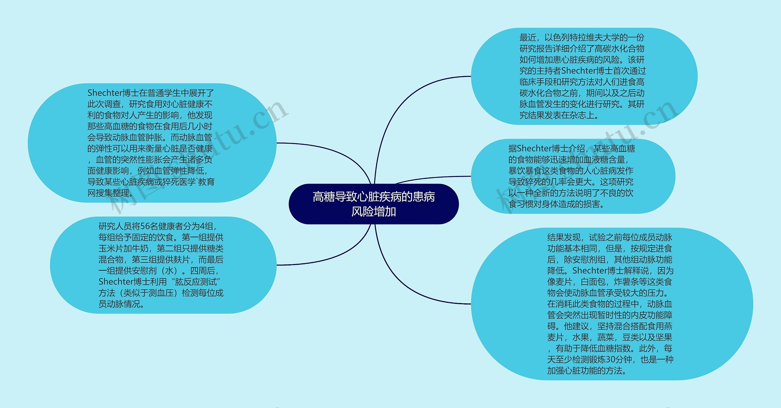 高糖导致心脏疾病的患病风险增加思维导图