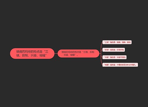 镇痛药吗啡的特点是“三镇、抑制、兴奋、缩瞳”