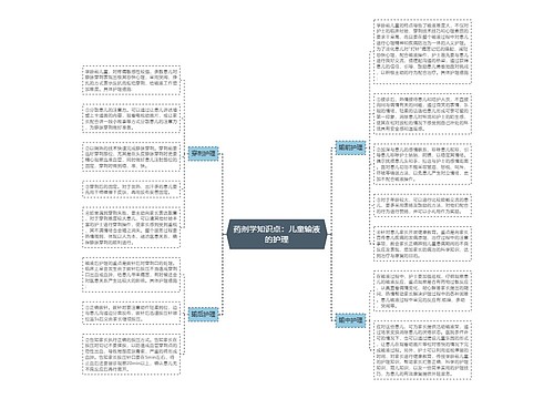 药剂学知识点：儿童输液的护理