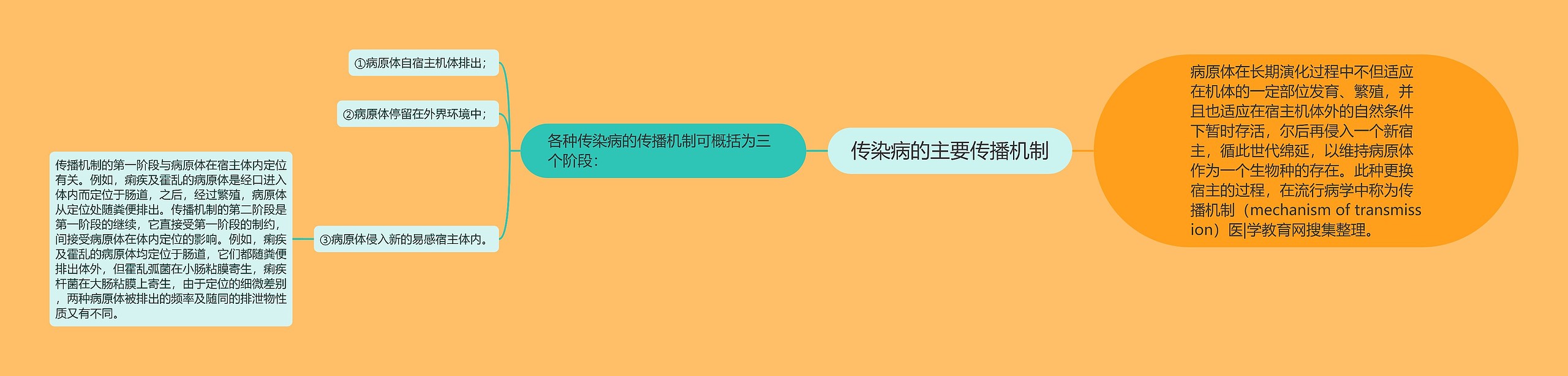 传染病的主要传播机制思维导图