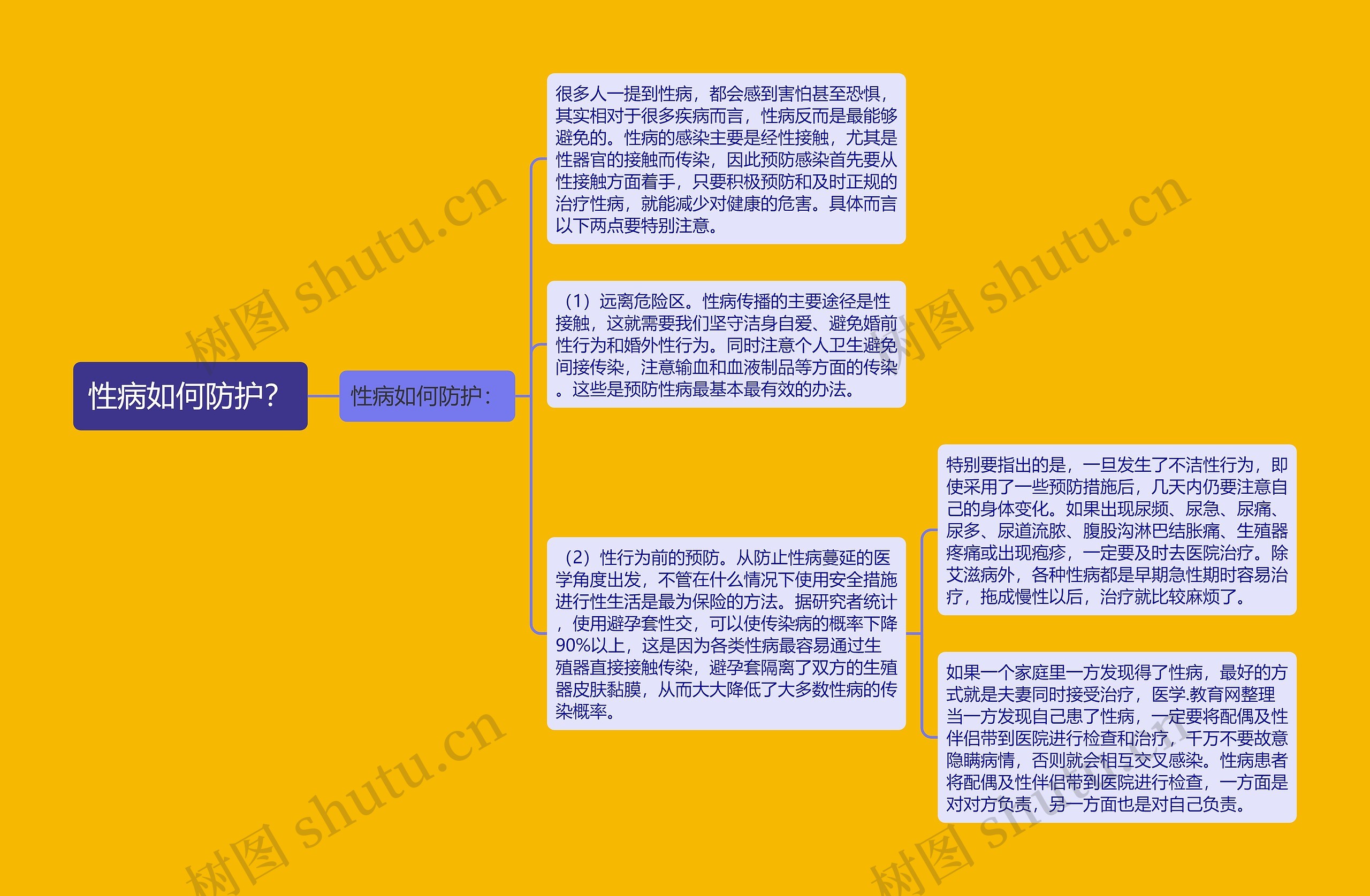 性病如何防护？思维导图