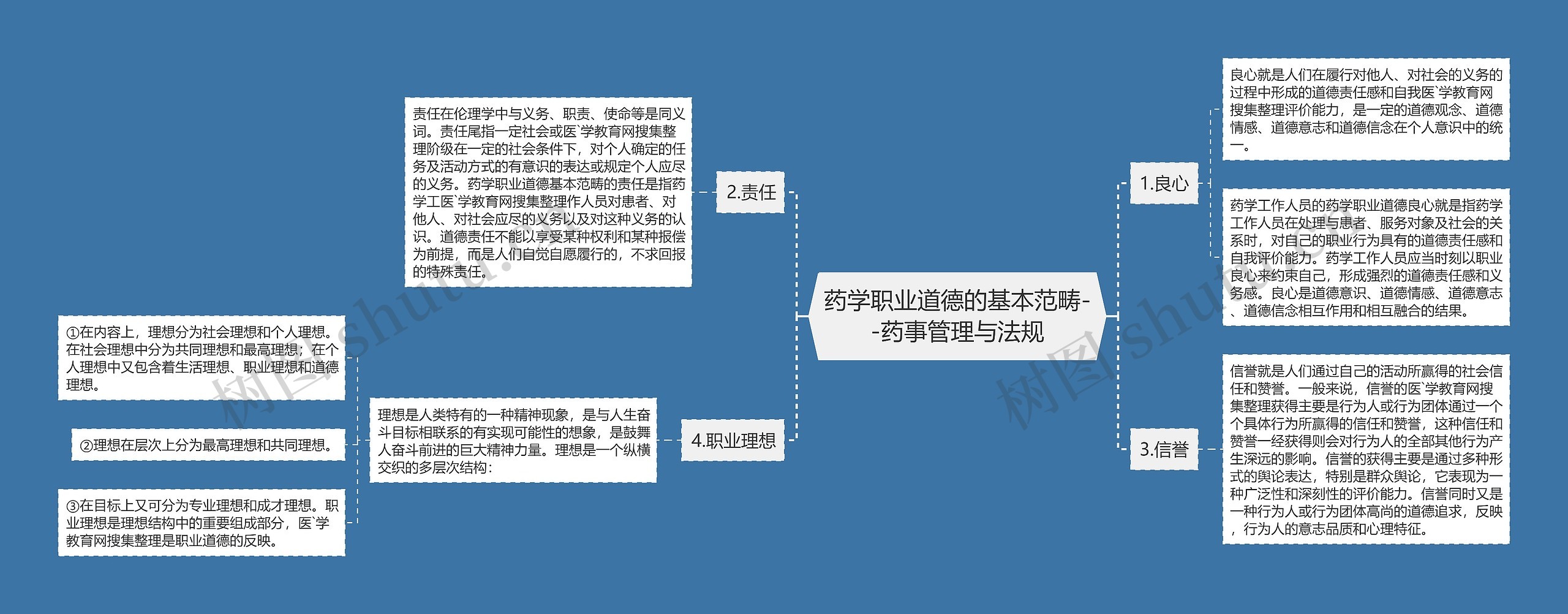 药学职业道德的基本范畴--药事管理与法规思维导图