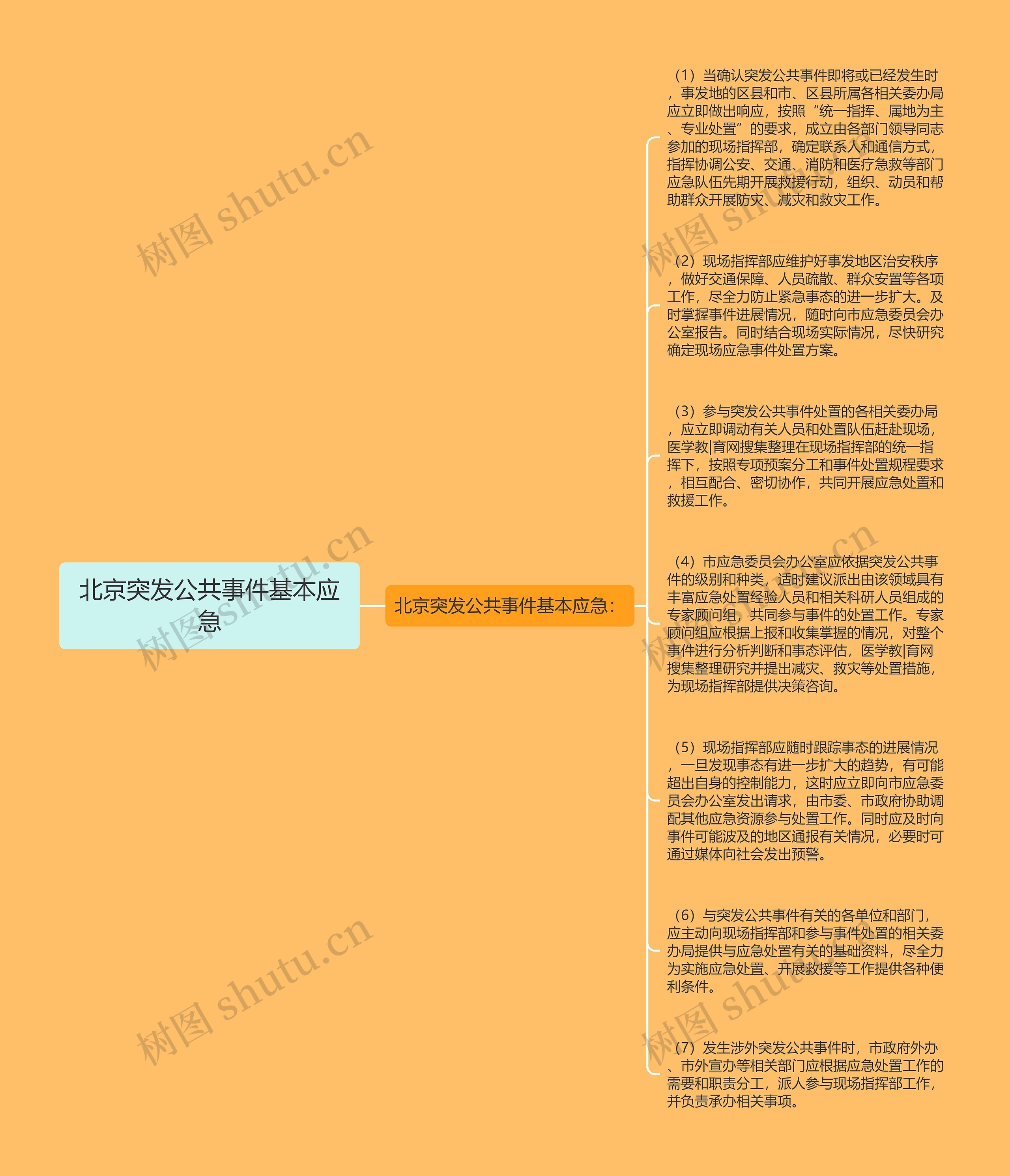 北京突发公共事件基本应急思维导图