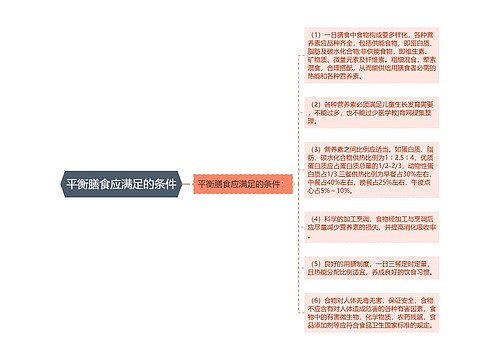 平衡膳食应满足的条件