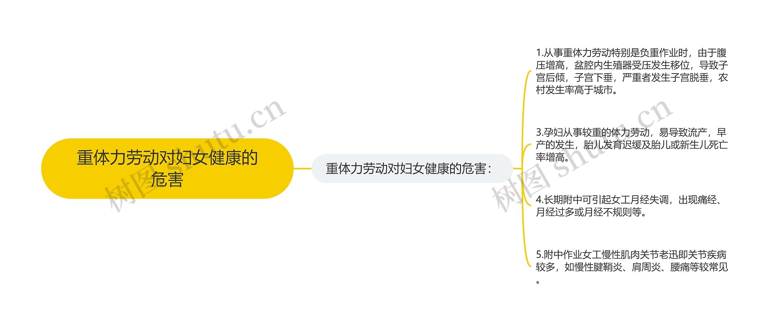 重体力劳动对妇女健康的危害思维导图