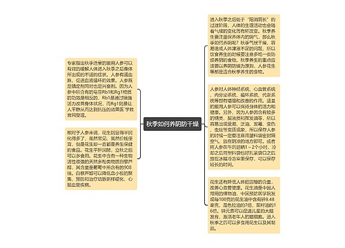 秋季如何养阴防干燥