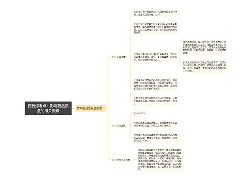 西药综考点：影响药品质量的相关因素