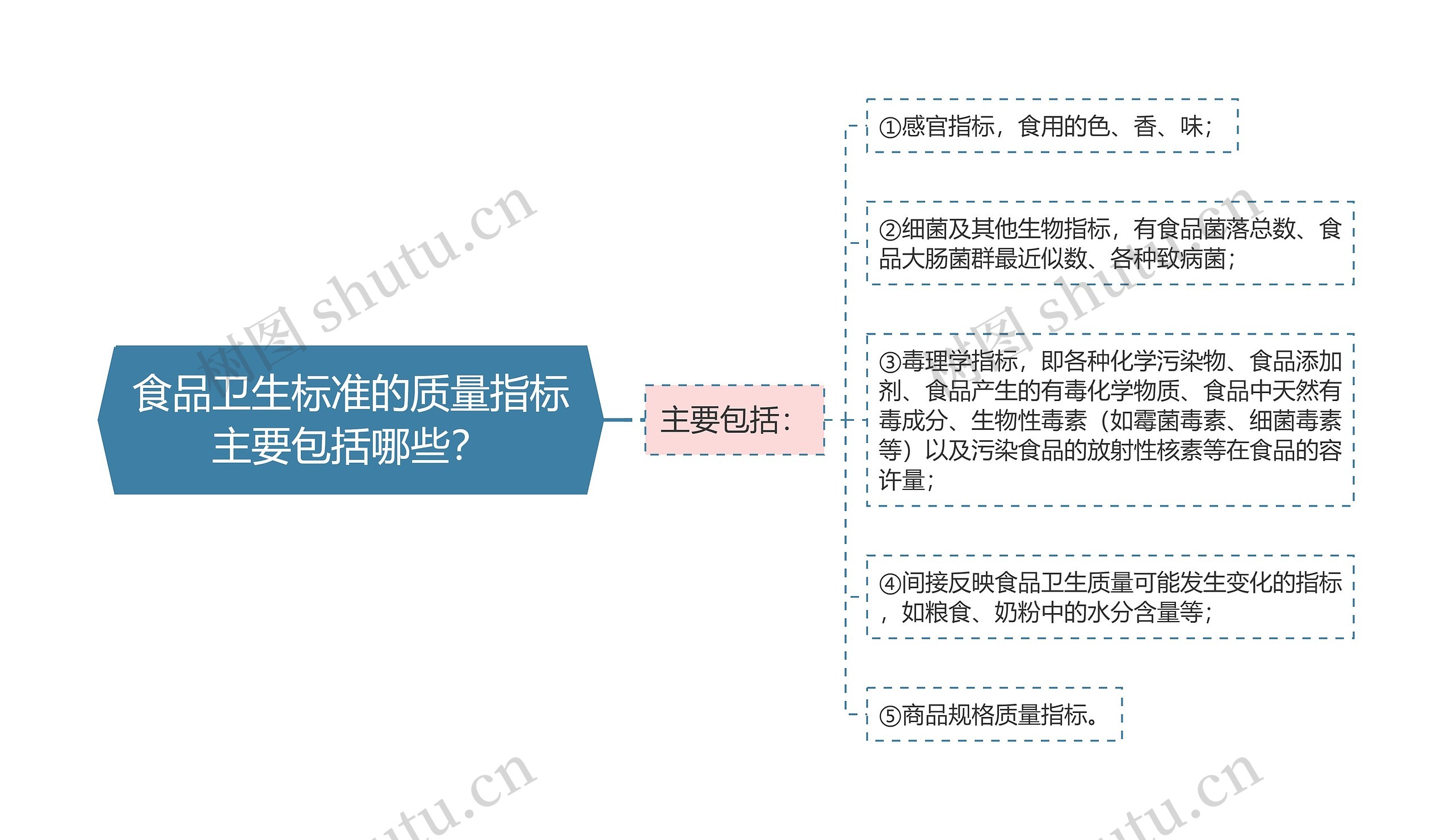 食品卫生标准的质量指标主要包括哪些？思维导图