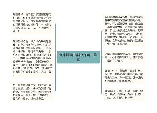 炮制常用辅料及作用：蜂蜜