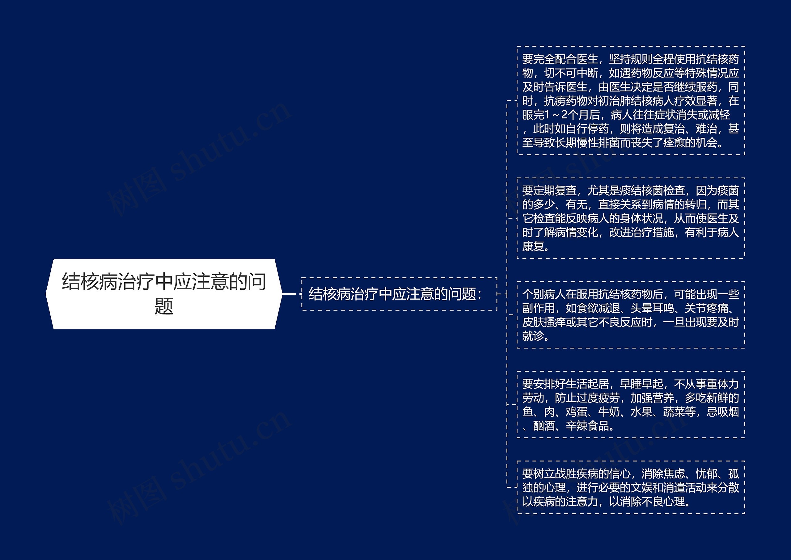 结核病治疗中应注意的问题思维导图