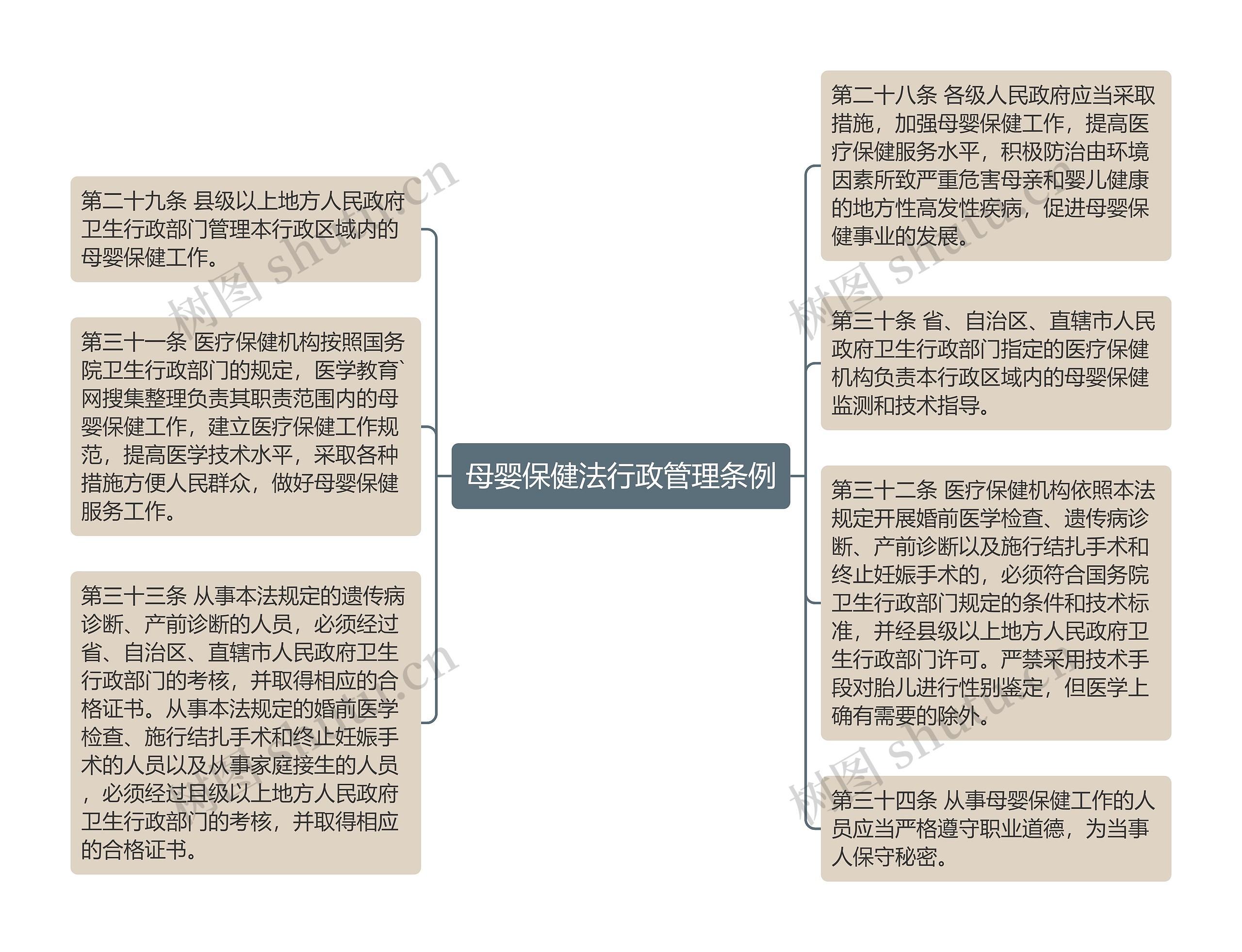 母婴保健法行政管理条例思维导图