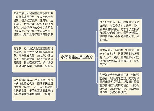 冬季养生应适当食冷