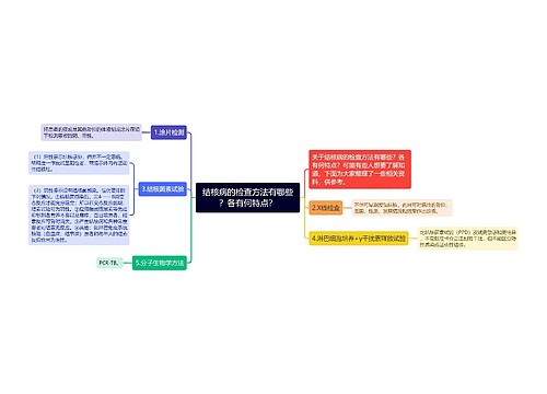 结核病的检查方法有哪些？各有何特点？