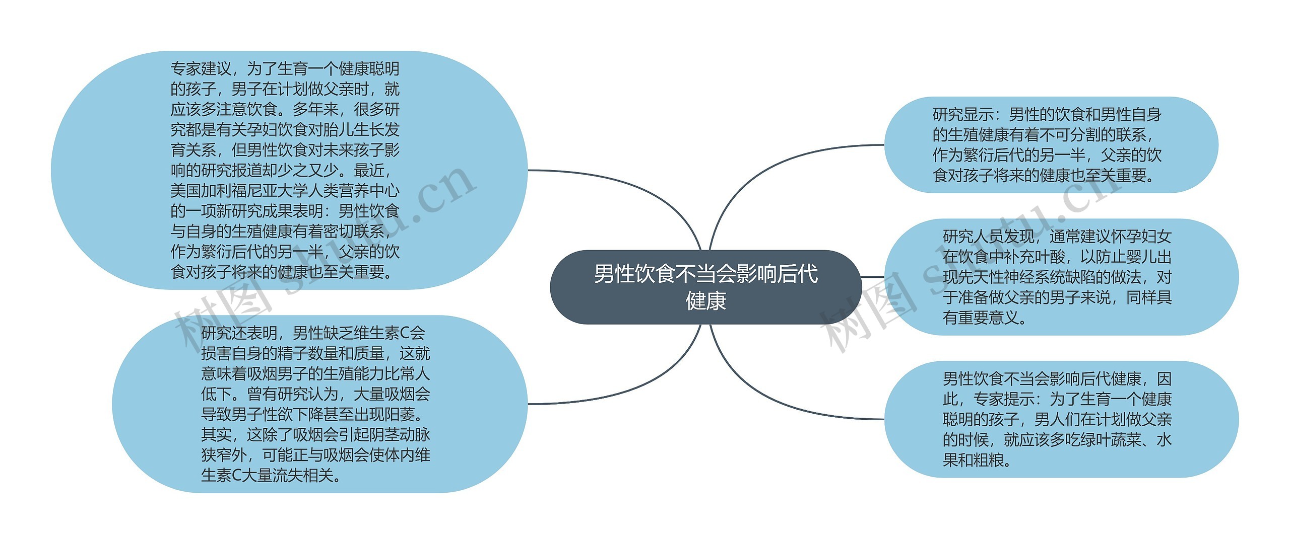 男性饮食不当会影响后代健康思维导图