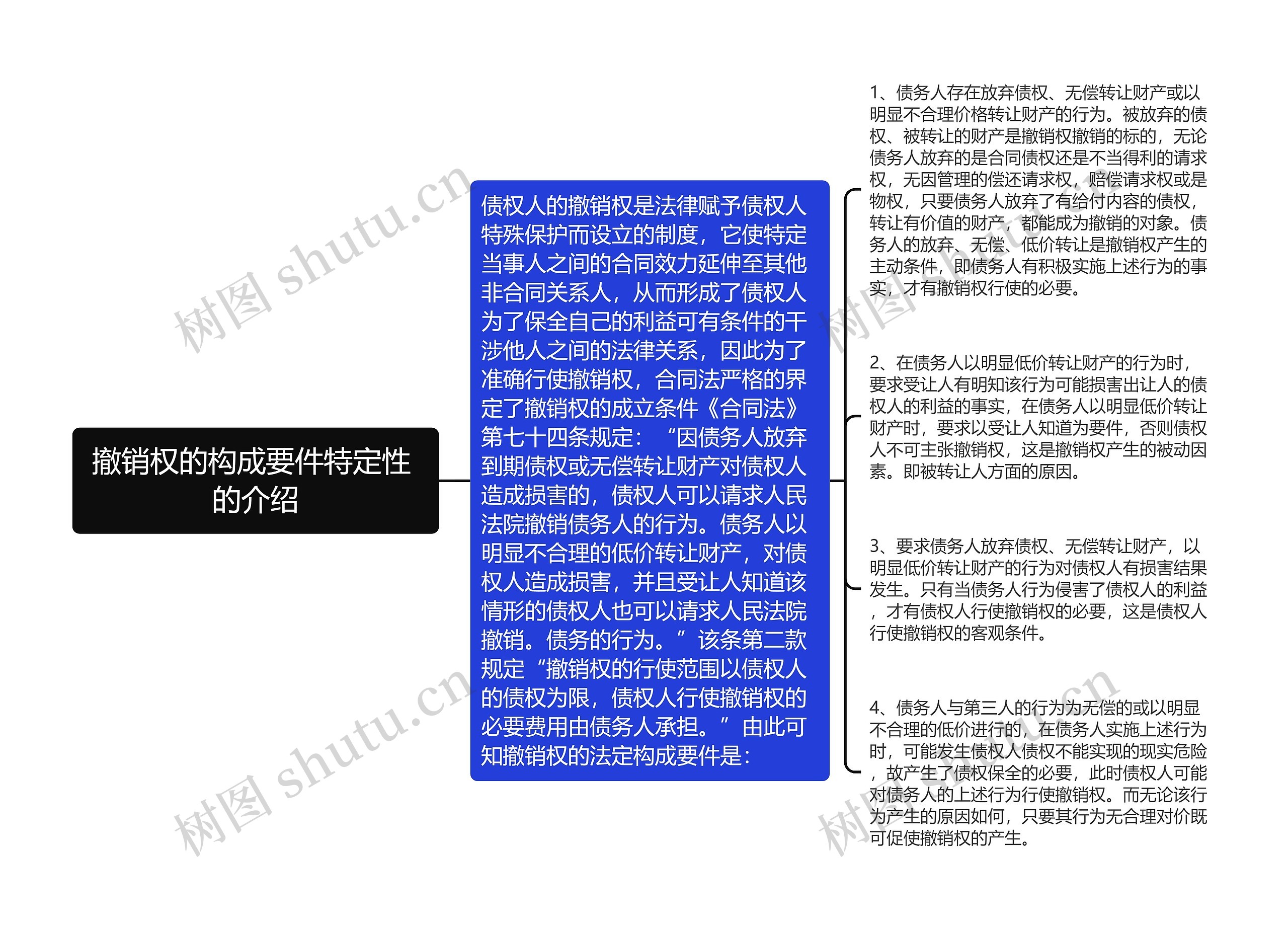 撤销权的构成要件特定性 的介绍思维导图