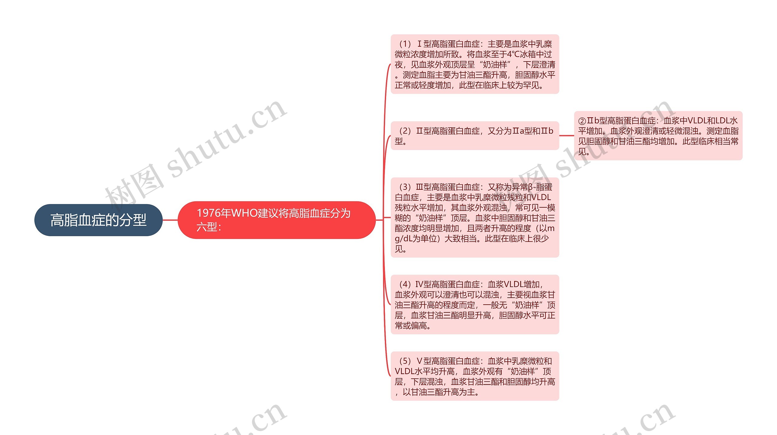 高脂血症的分型思维导图