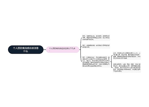 个人预防禽流感应该注意什么