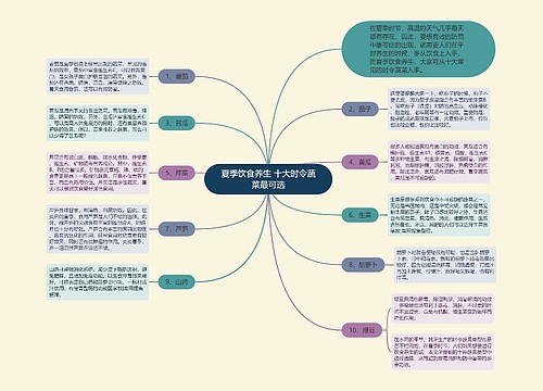 夏季饮食养生 十大时令蔬菜最可选