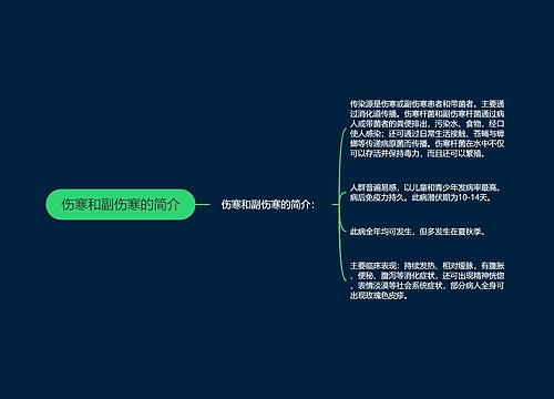 伤寒和副伤寒的简介