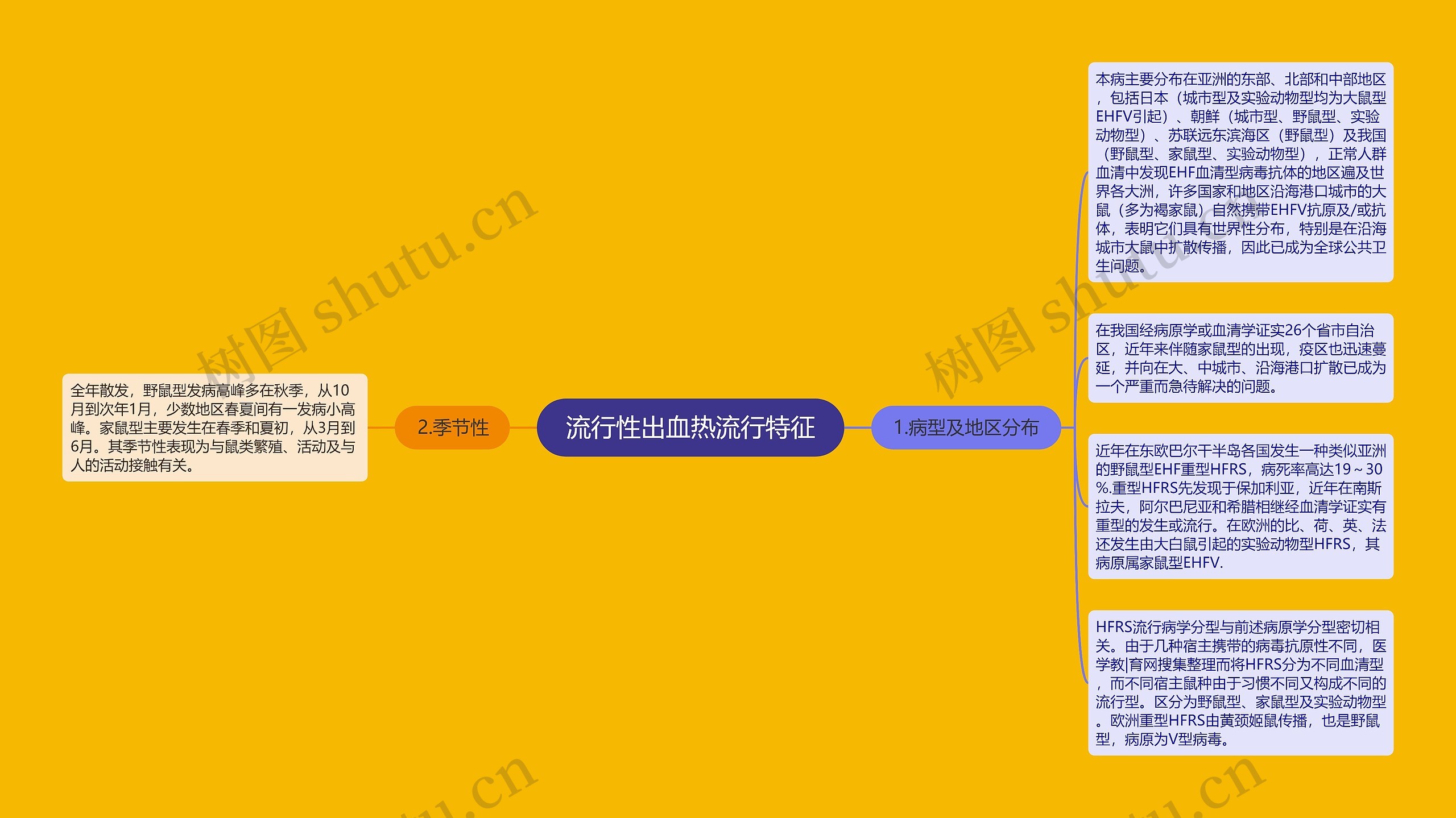 流行性出血热流行特征思维导图