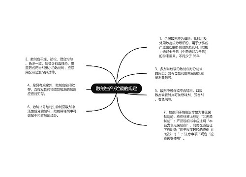 散剂生产/贮藏的规定