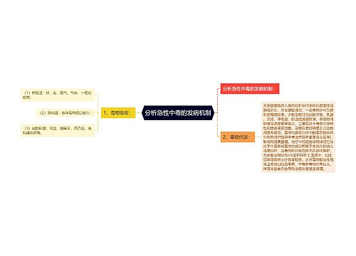 分析急性中毒的发病机制