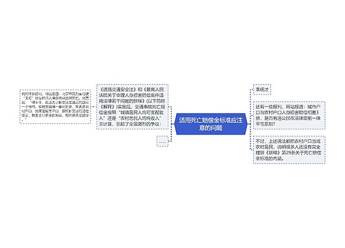 适用死亡赔偿金标准应注意的问题