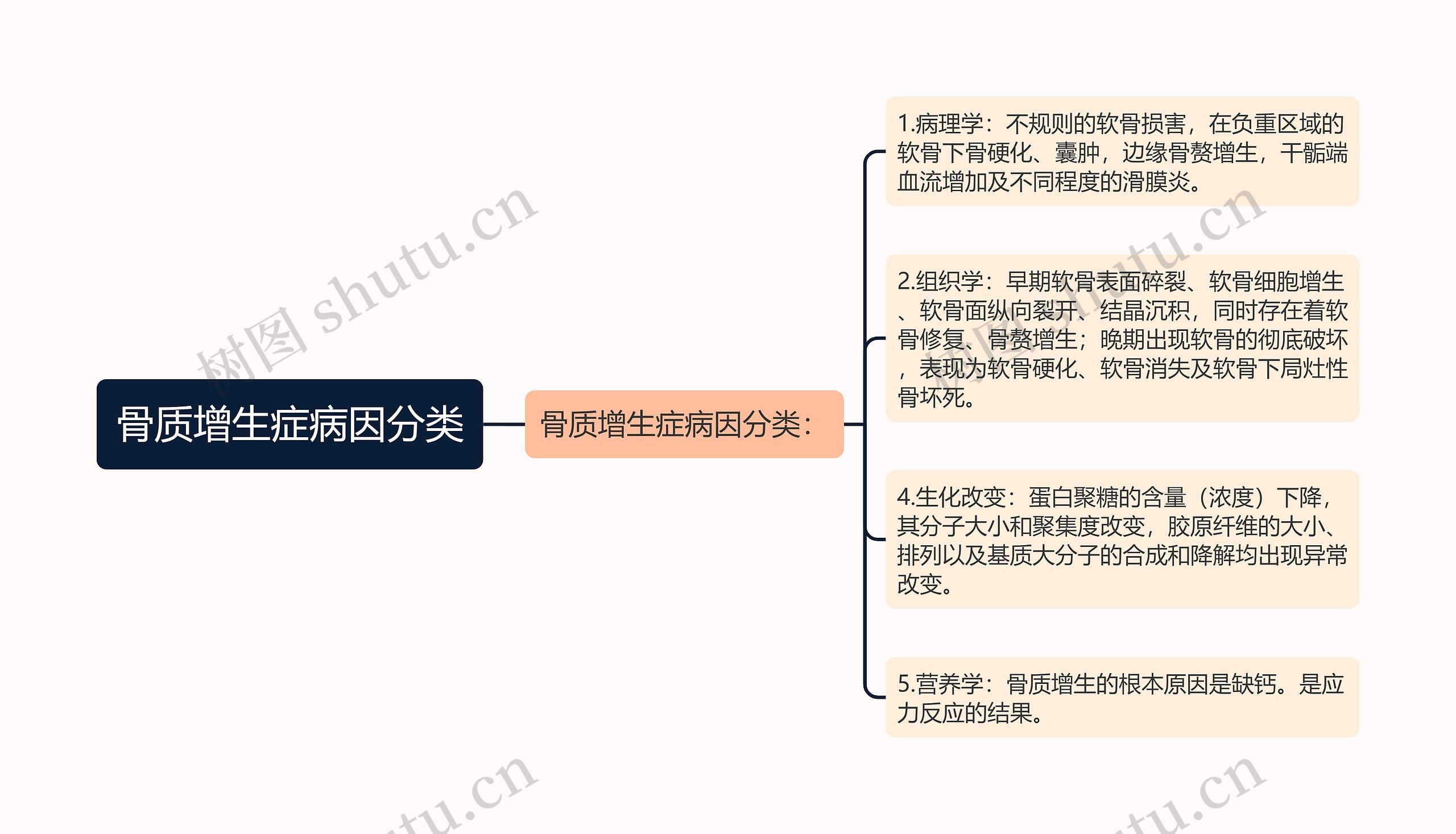 骨质增生症病因分类思维导图