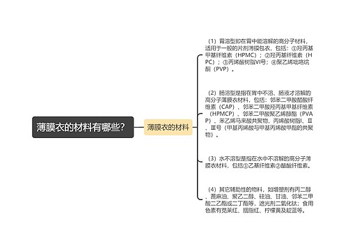 薄膜衣的材料有哪些？