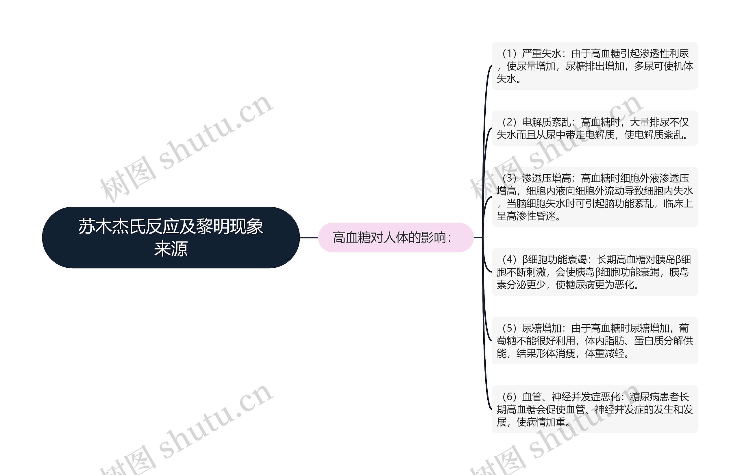 苏木杰氏反应及黎明现象来源思维导图