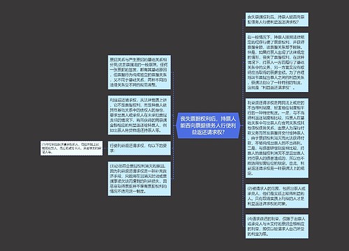 丧失票据权利后，持票人能否向票据债务人行使利益返还请求权?