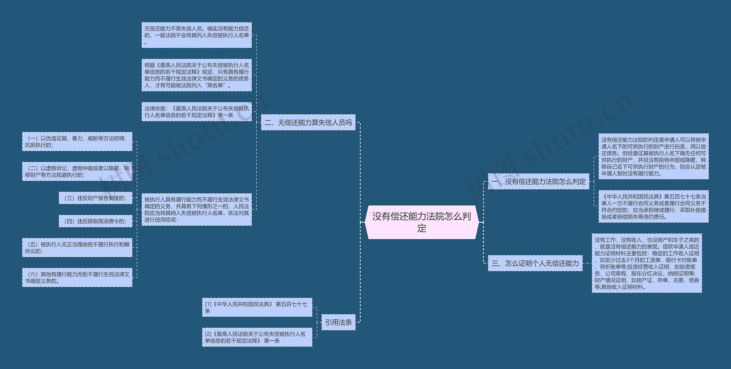 没有偿还能力法院怎么判定思维导图