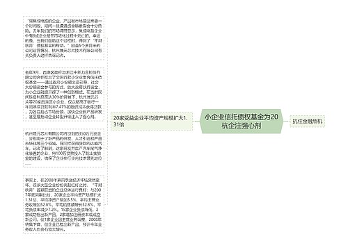 小企业信托债权基金为20杭企注强心剂