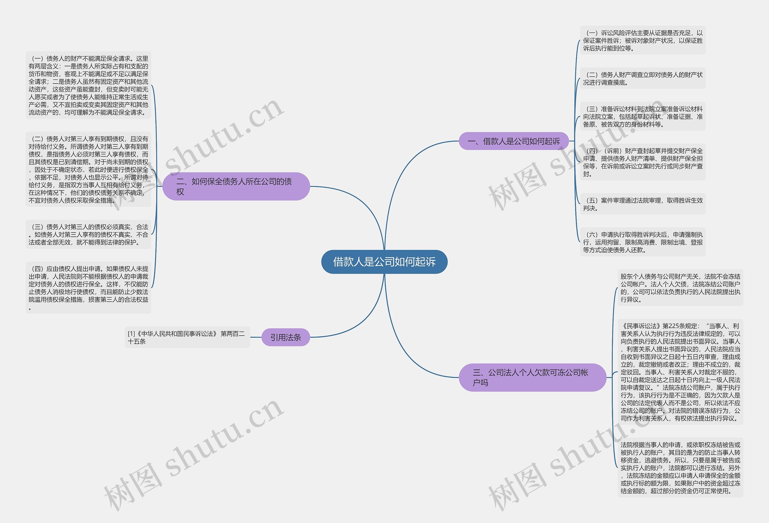 借款人是公司如何起诉思维导图