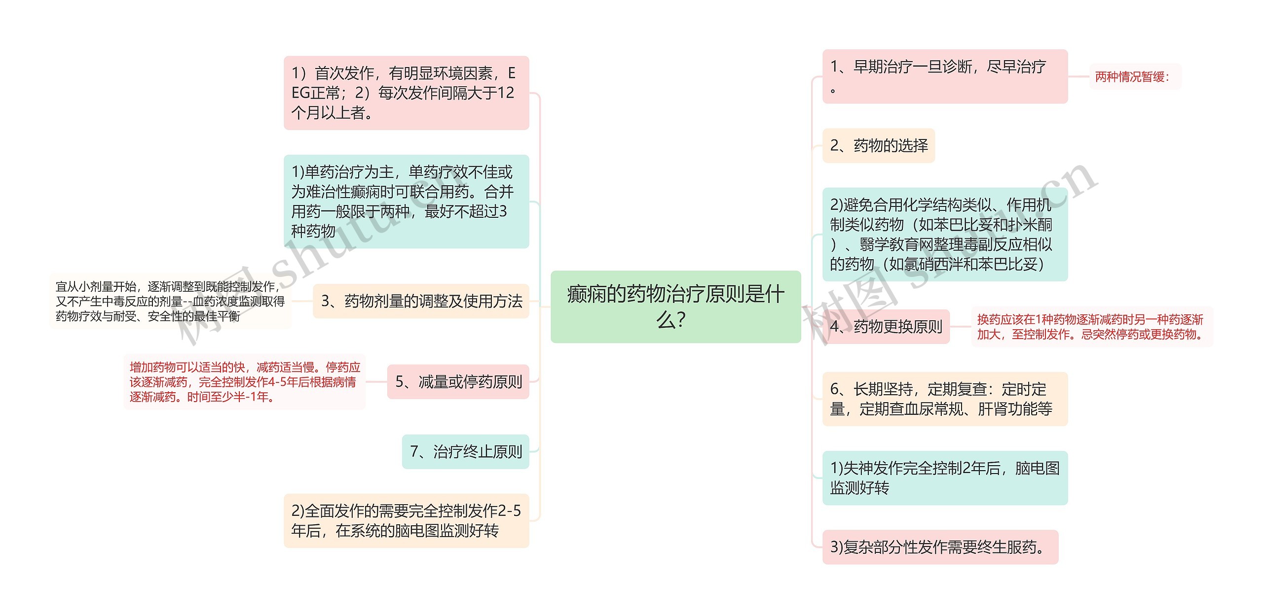 癫痫的药物治疗原则是什么？思维导图