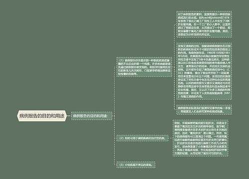 病例报告的目的和用途