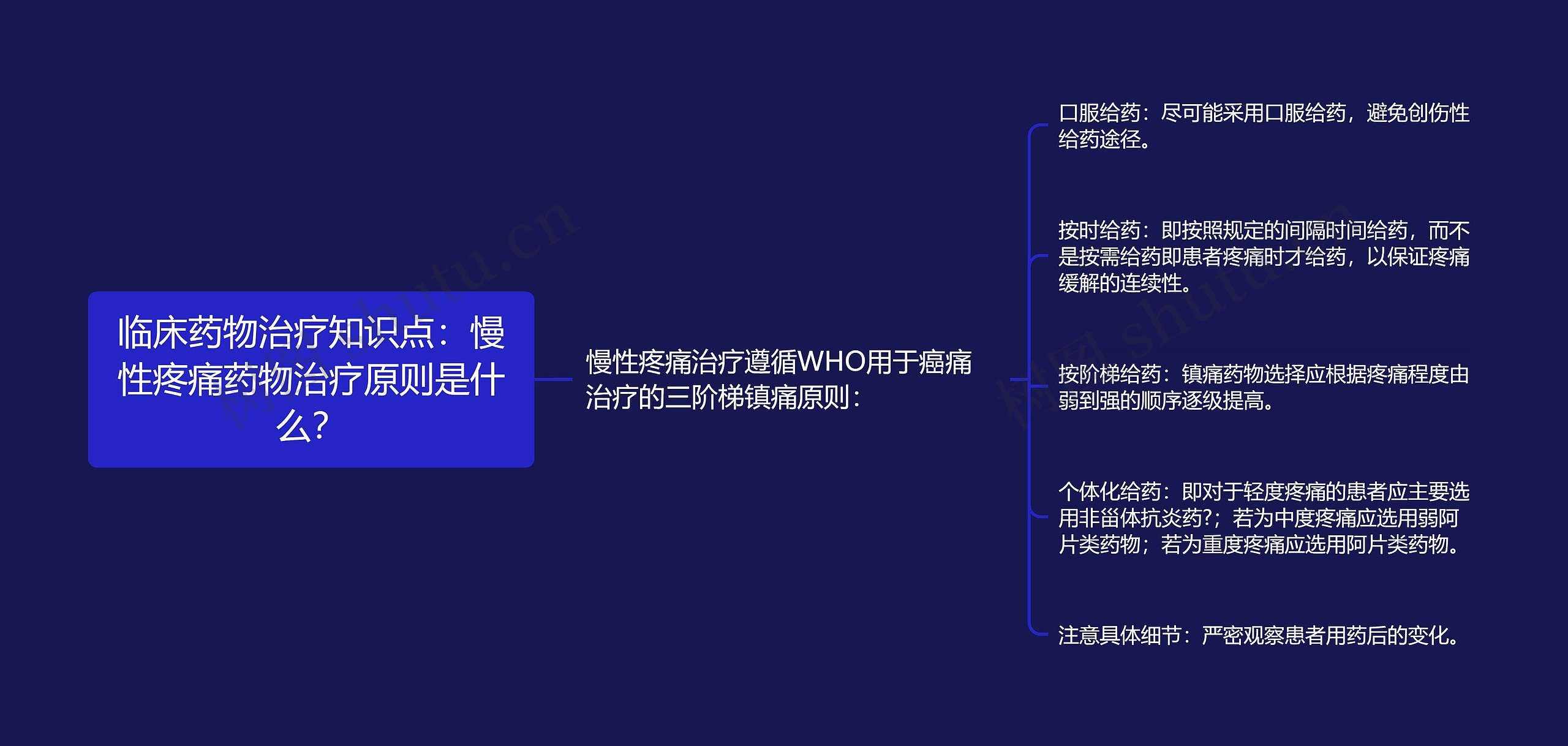 临床药物治疗知识点：慢性疼痛药物治疗原则是什么？