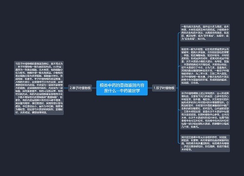 根类中药的显微鉴别内容是什么--中药鉴定学