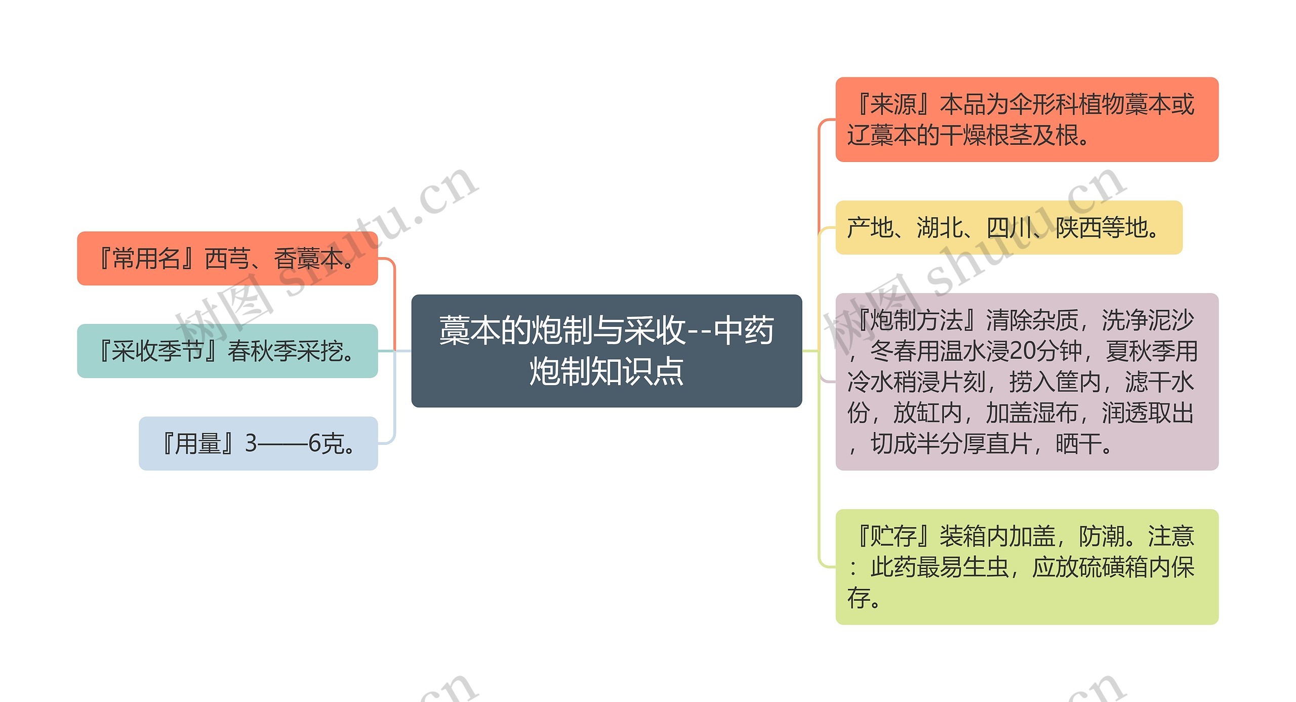 藁本的炮制与采收--中药炮制知识点