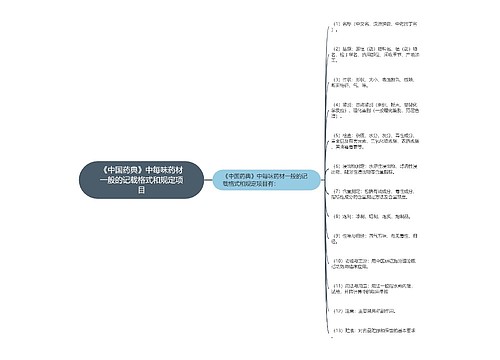 《中国药典》中每味药材一般的记载格式和规定项目