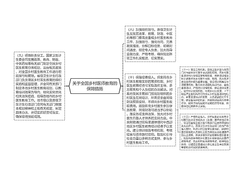 关于全国乡村医师教育的保障措施