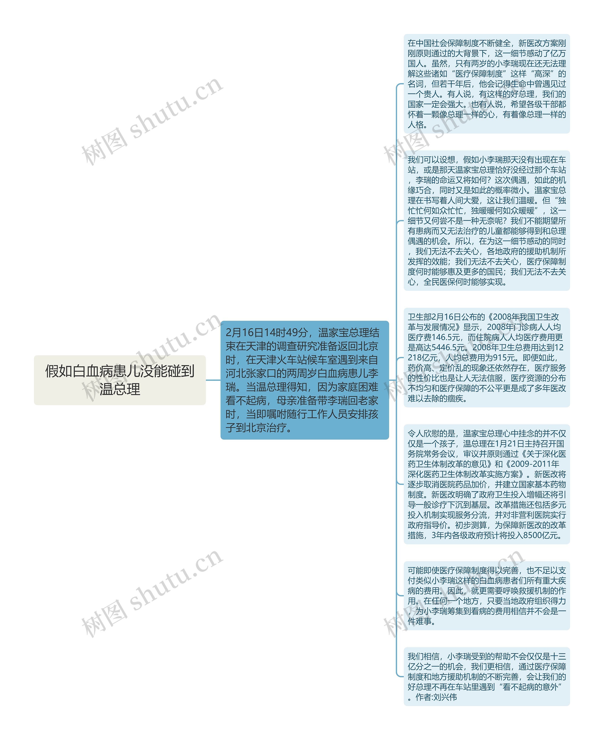 假如白血病患儿没能碰到温总理思维导图