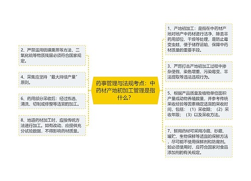 药事管理与法规考点：中药材产地初加工管理是指什么？