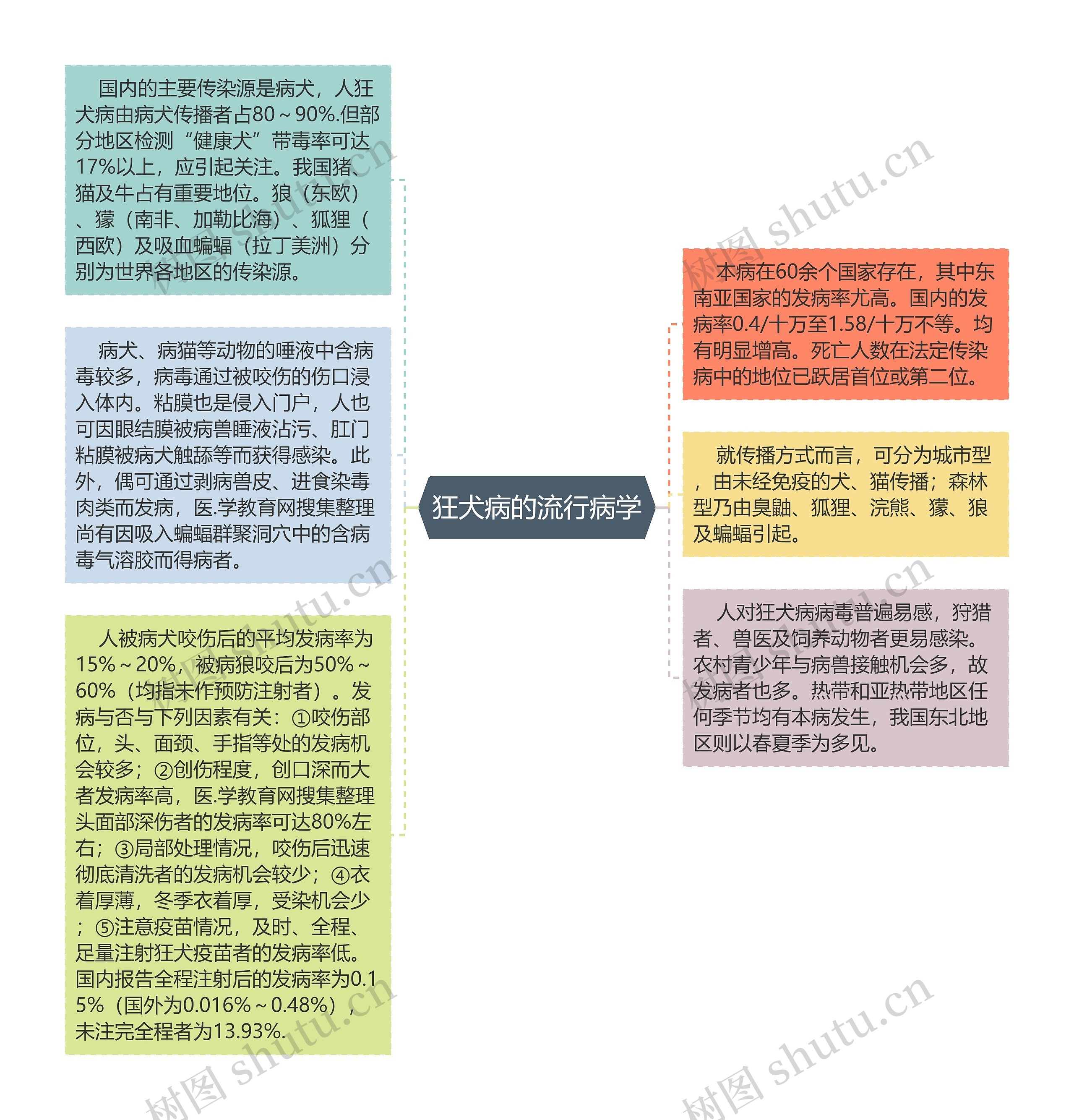 狂犬病的流行病学思维导图