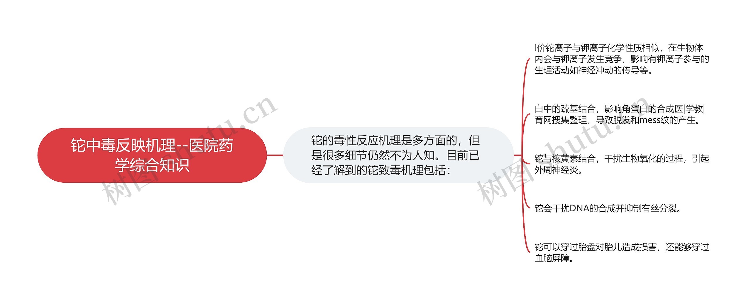 铊中毒反映机理--医院药学综合知识