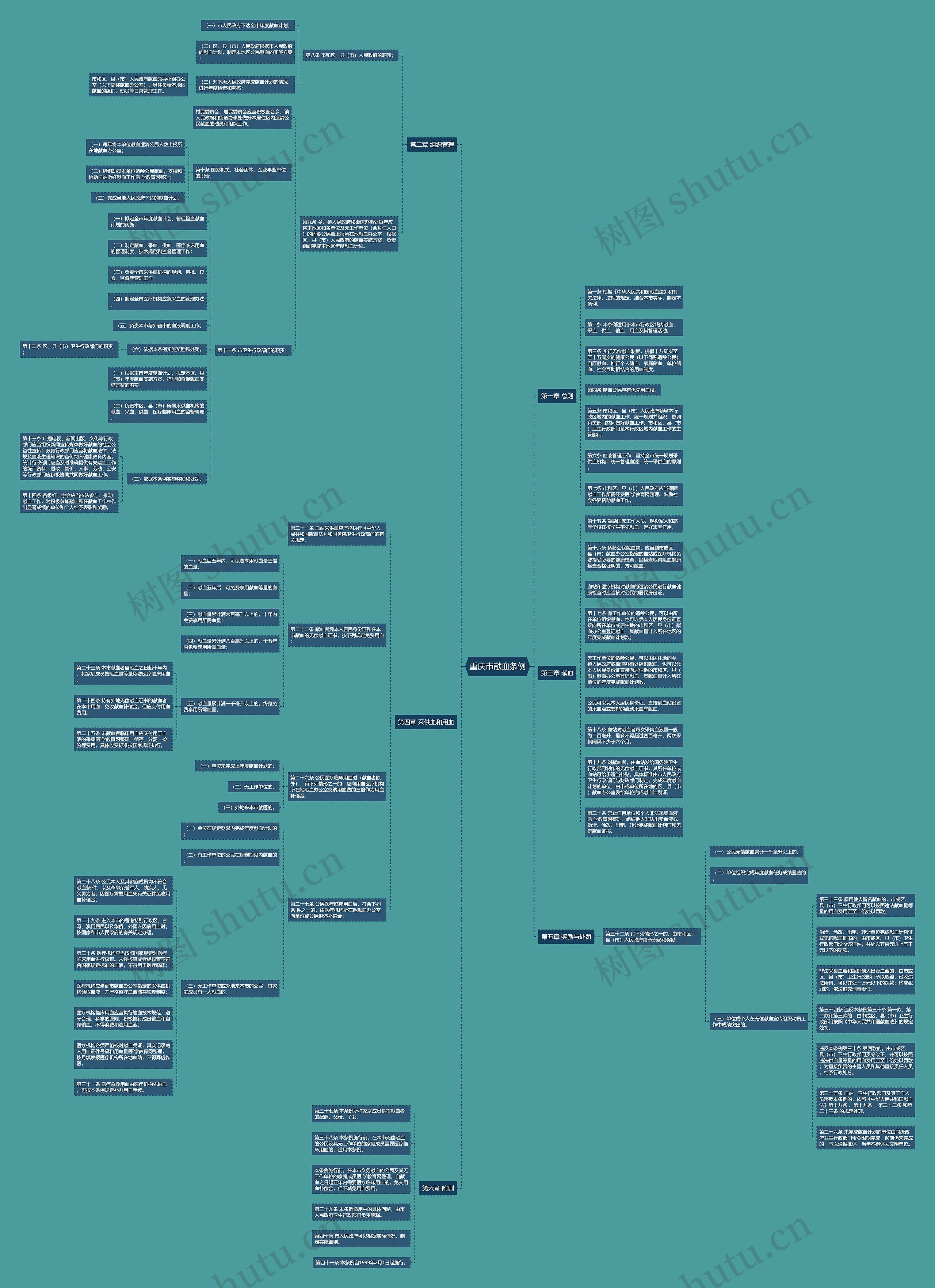 重庆市献血条例思维导图