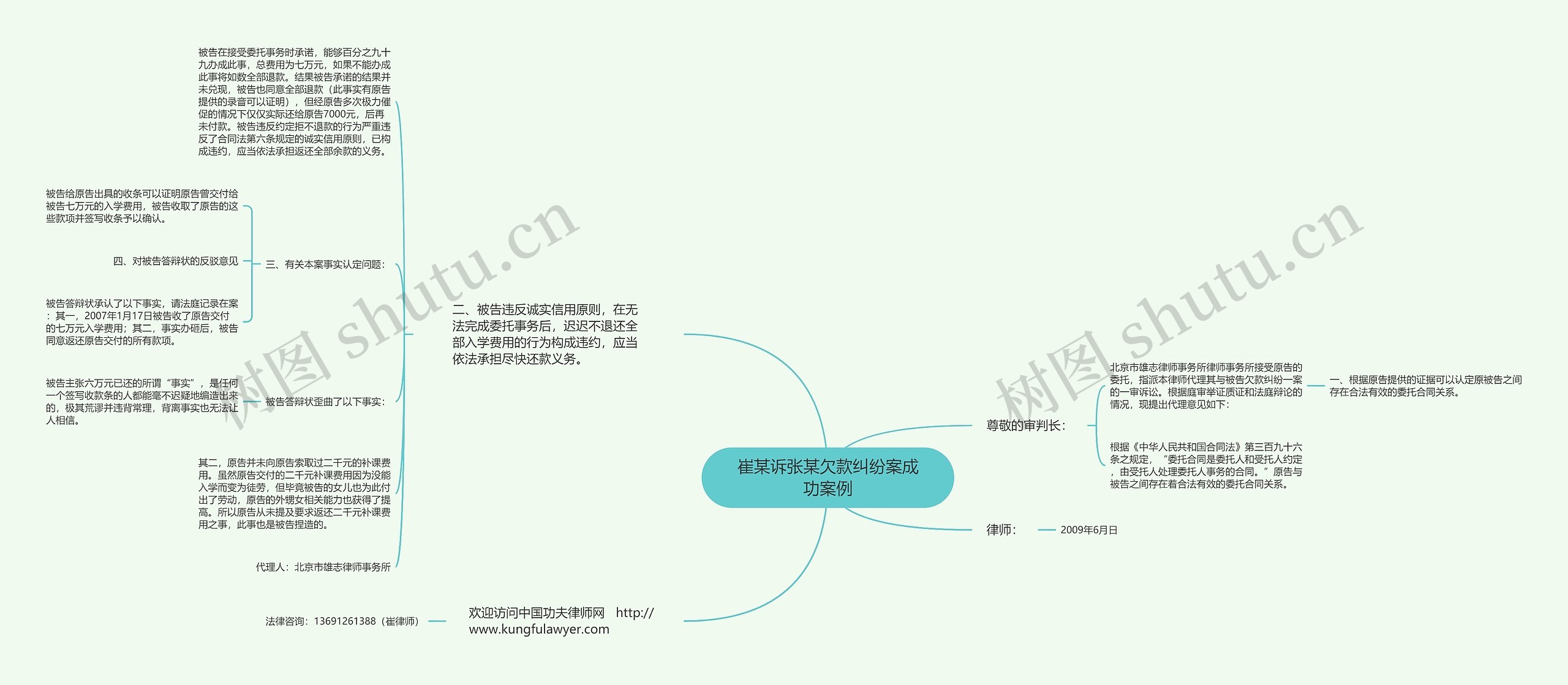 崔某诉张某欠款纠纷案成功案例思维导图